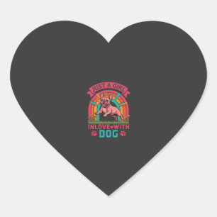 Just Girl Inlove Dog French Bulldog Rainbow Paws Heart Sticker
