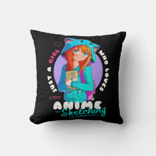 Just Girl Loves Anime Sketching Ramen Manga Otaku  Cushion