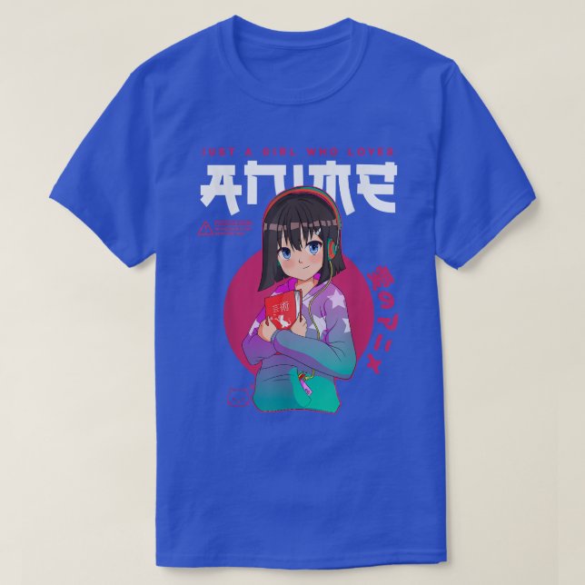 Just Girl Loves Anime Sketching Ramen Manga Otaku  T-Shirt (Design Front)