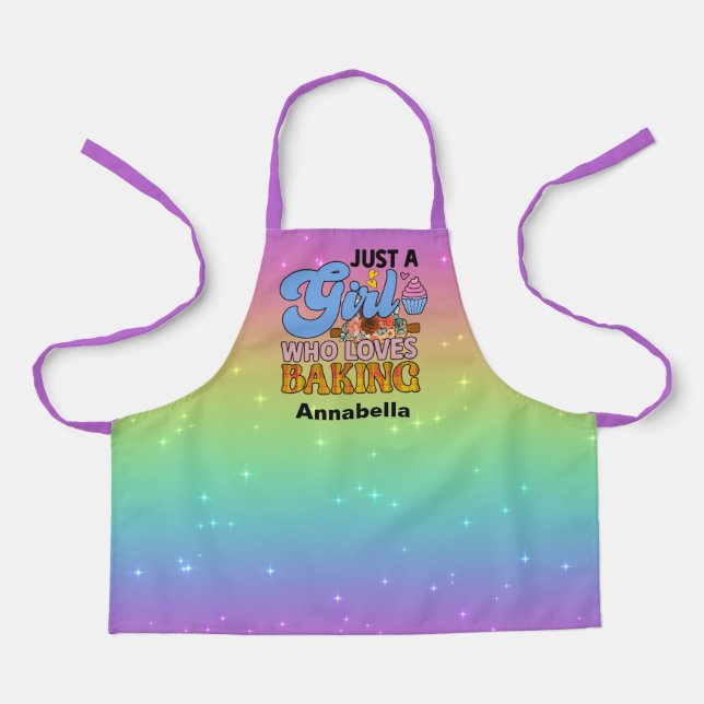 just girl loves baking apron (Front)