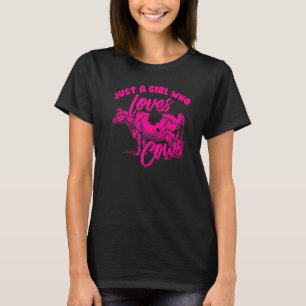 Just Girl Who Love Cow Women Kids Cool Cow T-Shirt