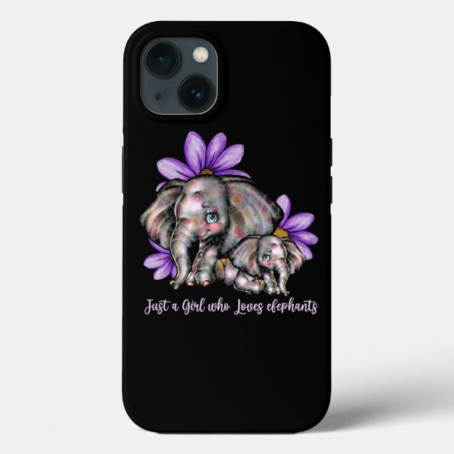 Just Girl Who Love Elephants Flower Animal Recuse  Case-Mate iPhone Case (Back)