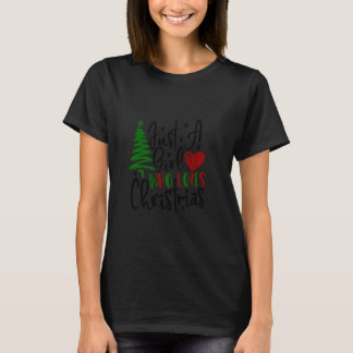 Just Girl Who Loves Christmas,Christmas Gift Set,C T-Shirt