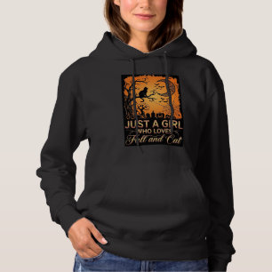 Just Girl Who Loves Fall Cat Halloween Moon_1 Hoodie