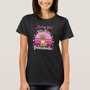 Just Girl Who Loves Goldendoodle Pink Vintage Dog T-Shirt