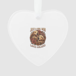 Just Girl Who Loves Goldens Dog Roses_1 Ornament