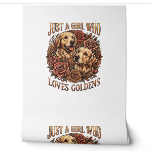 Just Girl Who Loves Goldens Dog Roses_1 Wallpaper