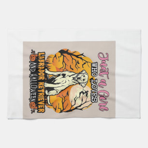 Just Girl Who Loves Labrador Retriever Halloween W Tea Towel