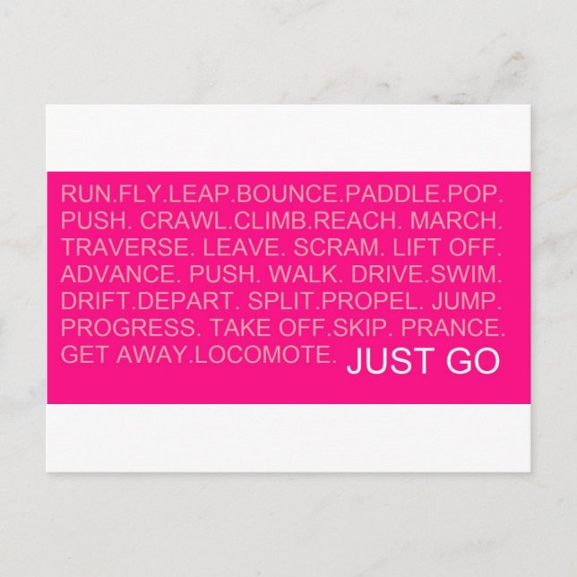 Just go... postcard (Front)