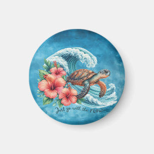 Just Go With the Flow — Turtle Style Magnet
