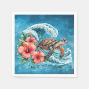 Just Go With the Flow — Turtle Style Napkin