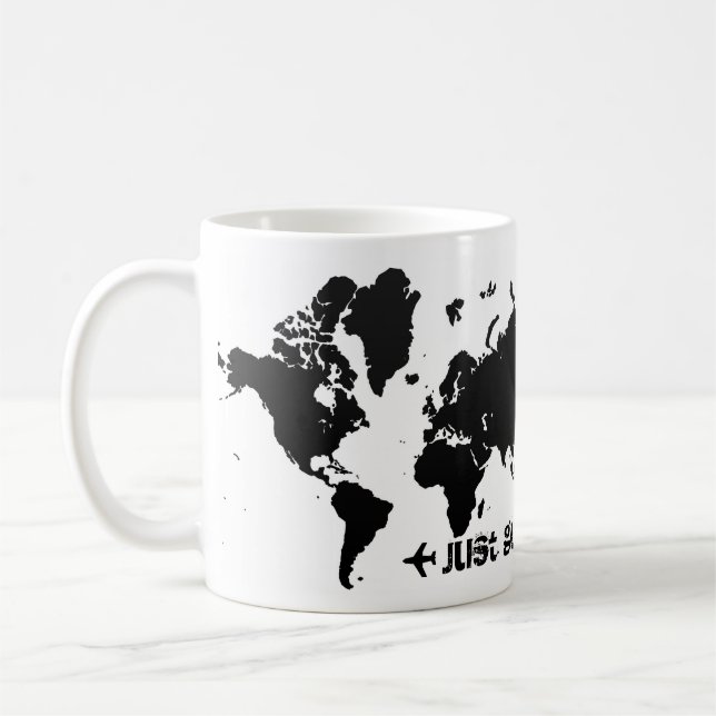Just Go. World Map Coffee Mug (Left)