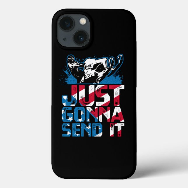 Just Gonna Send It USA Snowmobile Rider Case-Mate iPhone Case (Back)