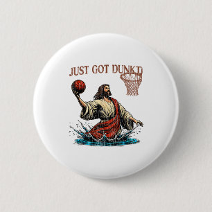Just Got Dunked Funny Baptism Jesus Christian Bask 6 Cm Round Badge