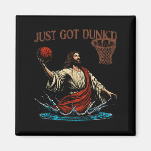 Just Got Dunked Funny Baptism Jesus Christian Bask Magnet