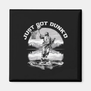 Just Got Dunked Funny Ptism Jesus Playing Sketll 3 Magnet