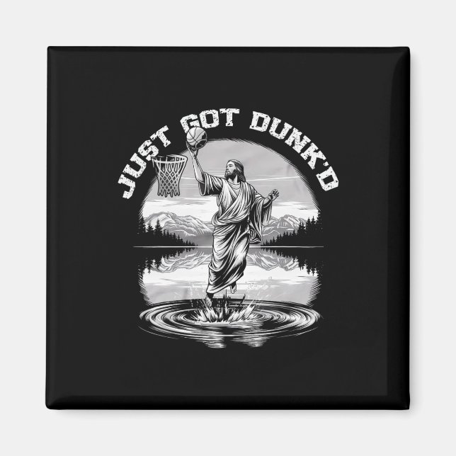 Just Got Dunked Funny Ptism Jesus Playing Sketll 3 Magnet (Front)