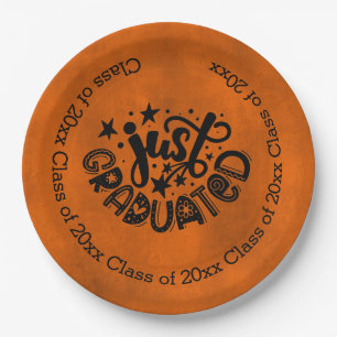 Just Graduated - Orange Paper Plate