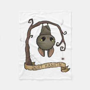 Just Hangin Halloween Cute Hanging Bat Spooky Ador Fleece Blanket