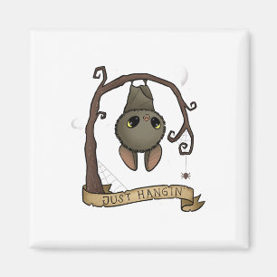Just Hangin Halloween Cute Hanging Bat Spooky Ador Magnet