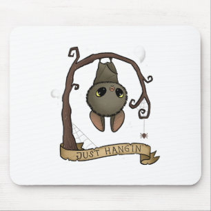 Just Hangin Halloween Cute Hanging Bat Spooky Ador Mouse Pad