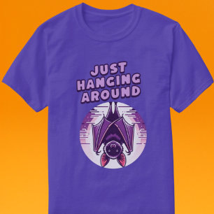 Just Hanging Around Bat Funny Shirt for Halloween