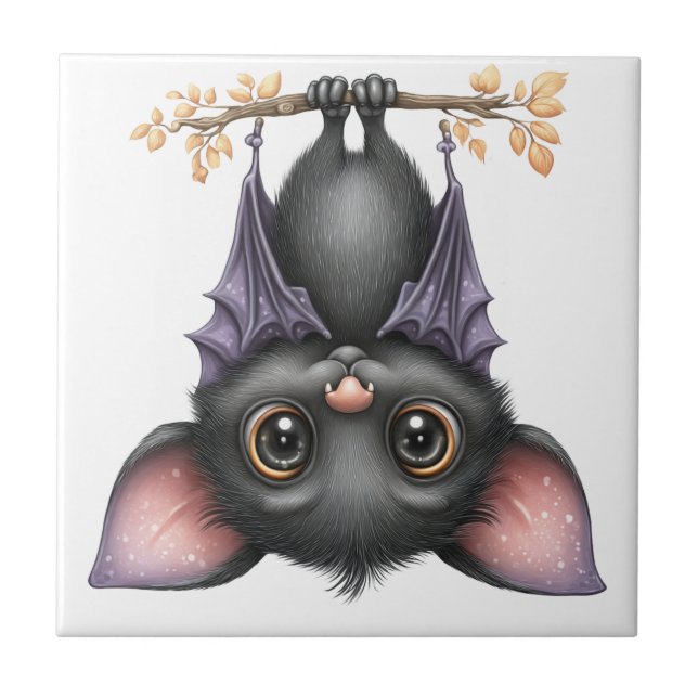 Just hanging around, Bats Ceramic Tile (Front)