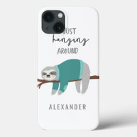 Just hanging around fun bright cartoon sloth
