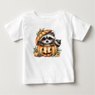 Just hanging around, Playful Racoon In Pumpkin Baby T-Shirt