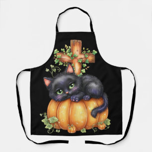 Just hanging around, Resting Kitten In Pumpkin Apron