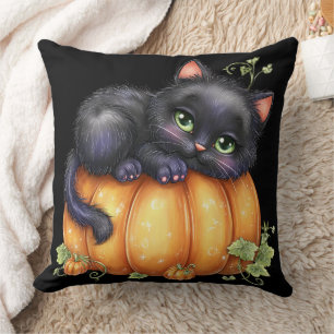 Just hanging around, Resting Kitten In Pumpkin Cushion