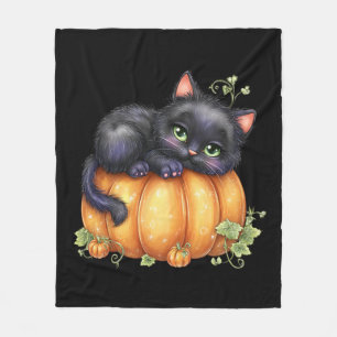 Just hanging around, Resting Kitten In Pumpkin Fleece Blanket