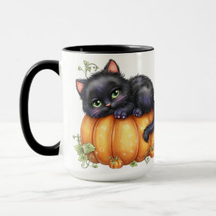 Just hanging around, Resting Kitten In Pumpkin Mug