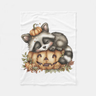 Just hanging around, Sleepy Racoon Fleece Blanket