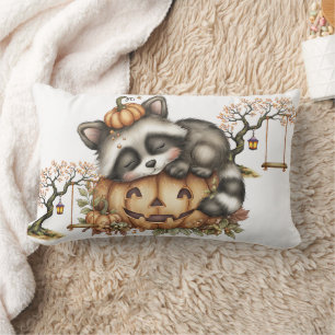 Just hanging around, Sleepy Racoon Lumbar Cushion
