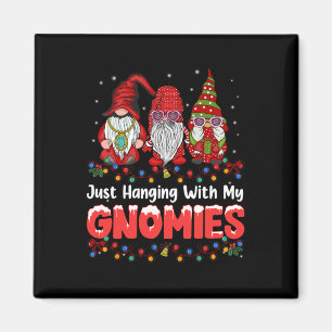 Just Hanging With My Gnomies Pajama Cute Gnome Chr Magnet