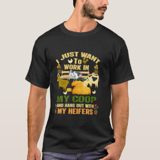 Just Hanging With My Heifers Cow Farm Animal Lover T-Shirt