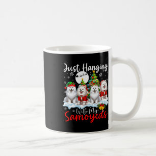 Just Hanging With My Samoyeds Xmas Three Santa Dog Coffee Mug