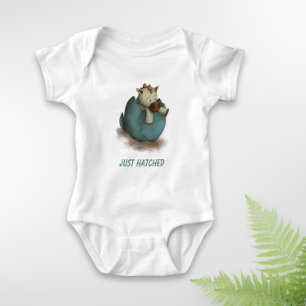 Just Hatched Cute Baby Dragon Newborn Illustration Bodysuit