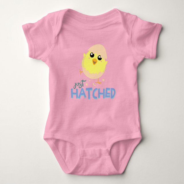 Just Hatched Cute Chick Baby Girl Bodysuit (Front)
