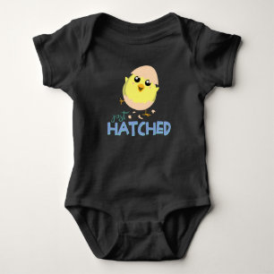 Just Hatched Cute Chick Black Baby Bodysuit