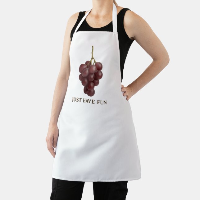 Just Have Fun" Grape Apron – Fun Kitchen or Wine  (Insitu)