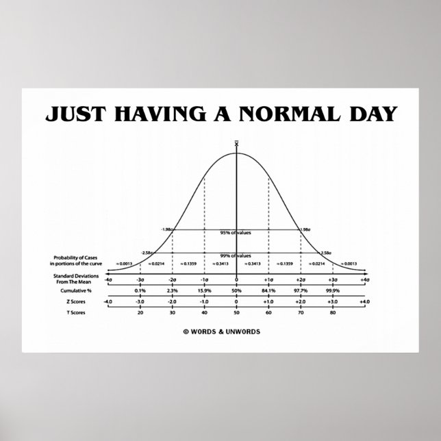 Just Having A Normal Day (Bell Curve Humour) Poster (Front)