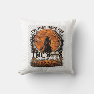 Just Here Boos Halloween Witch Moon Pumpkins_1 Cushion