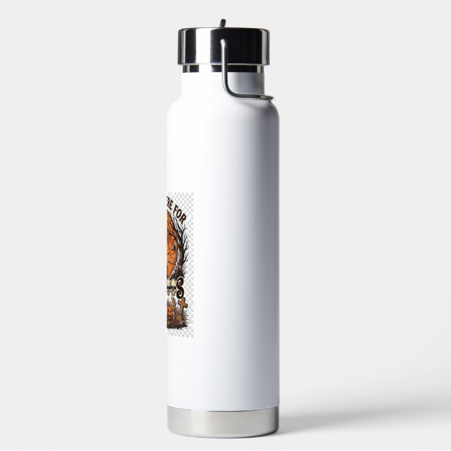 Just Here Boos Halloween Witch Moon Pumpkins_1 Water Bottle (Left)