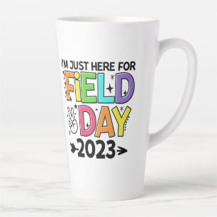Just Here For Field Day 2023 Peace Sign Teacher St Latte Mug