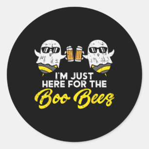 Just Here For The Boo Bees Fun Boo bee Ghost Hallo Classic Round Sticker