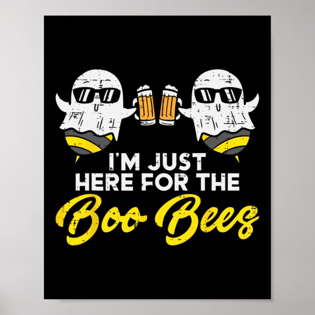 Just Here For The Boo Bees Fun S Breastees Ghost H Poster (Front)