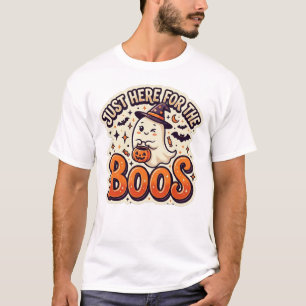 Just Here for the Boos Cute Ghost Halloween T-Shir T-Shirt
