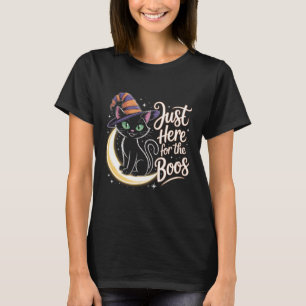 Just Here For The Boos Funny Black Cat T-Shirt C